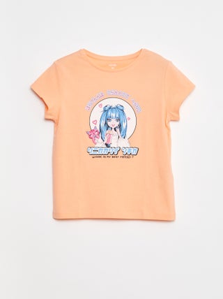 T-shirt imprimé manches courtes et col rond