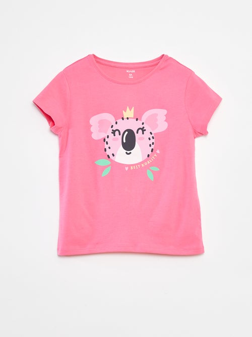 T-shirt imprimé manches courtes et col rond - Kiabi