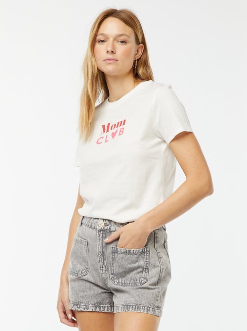 T-shirt imprimé manches courtes 'fête des mères' - Kiabi