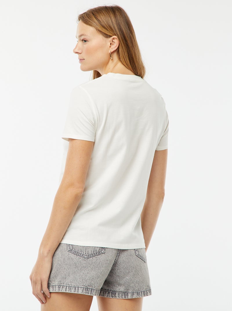 T-shirt imprimé manches courtes 'fête des mères' BLANC - Kiabi