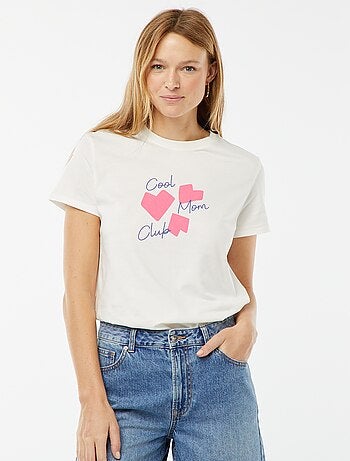 T-shirt imprimé manches courtes 'fête des mères'