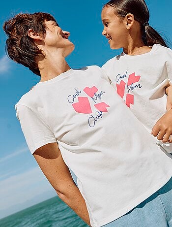 T-shirt imprimé manches courtes 'fête des mères'