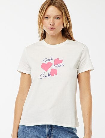 T-shirt imprimé manches courtes 'fête des mères'