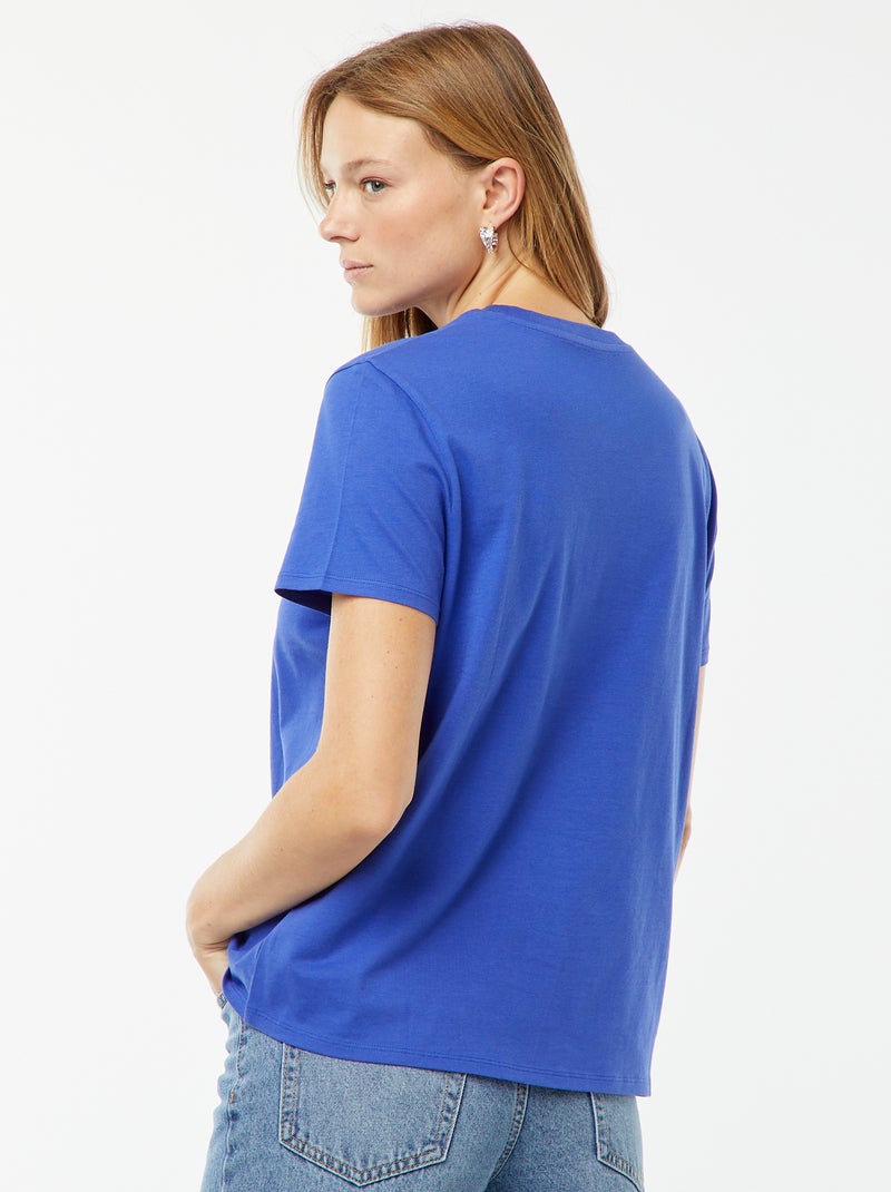 T-shirt imprimé manches courtes 'fête des mères' BLEU - Kiabi