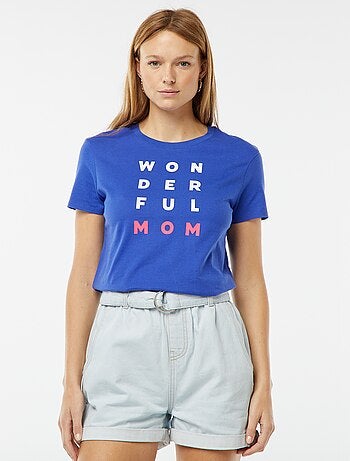T-shirt imprimé manches courtes 'fête des mères'