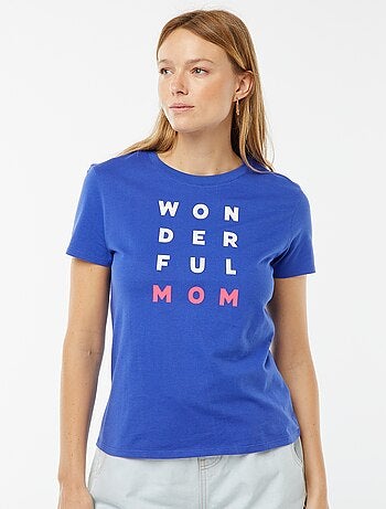 T-shirt imprimé manches courtes 'fête des mères'