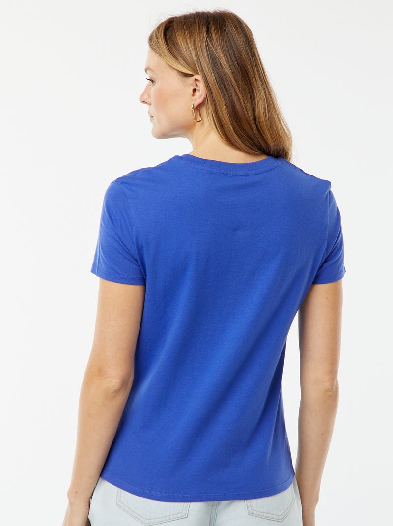 T-shirt imprimé manches courtes 'fête des mères' BLEU - Kiabi
