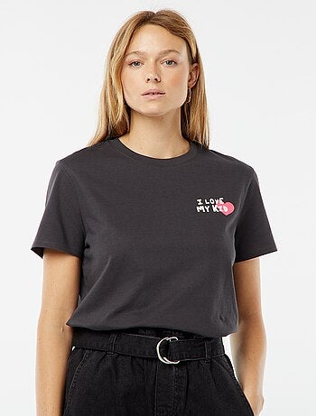 T-shirt imprimé manches courtes 'fête des mères'