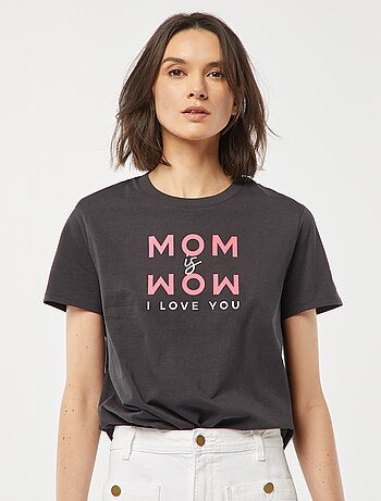 T-shirt imprimé manches courtes 'fête des mères'