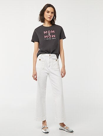T-shirt imprimé manches courtes 'fête des mères'