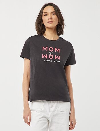 T-shirt imprimé manches courtes 'fête des mères'