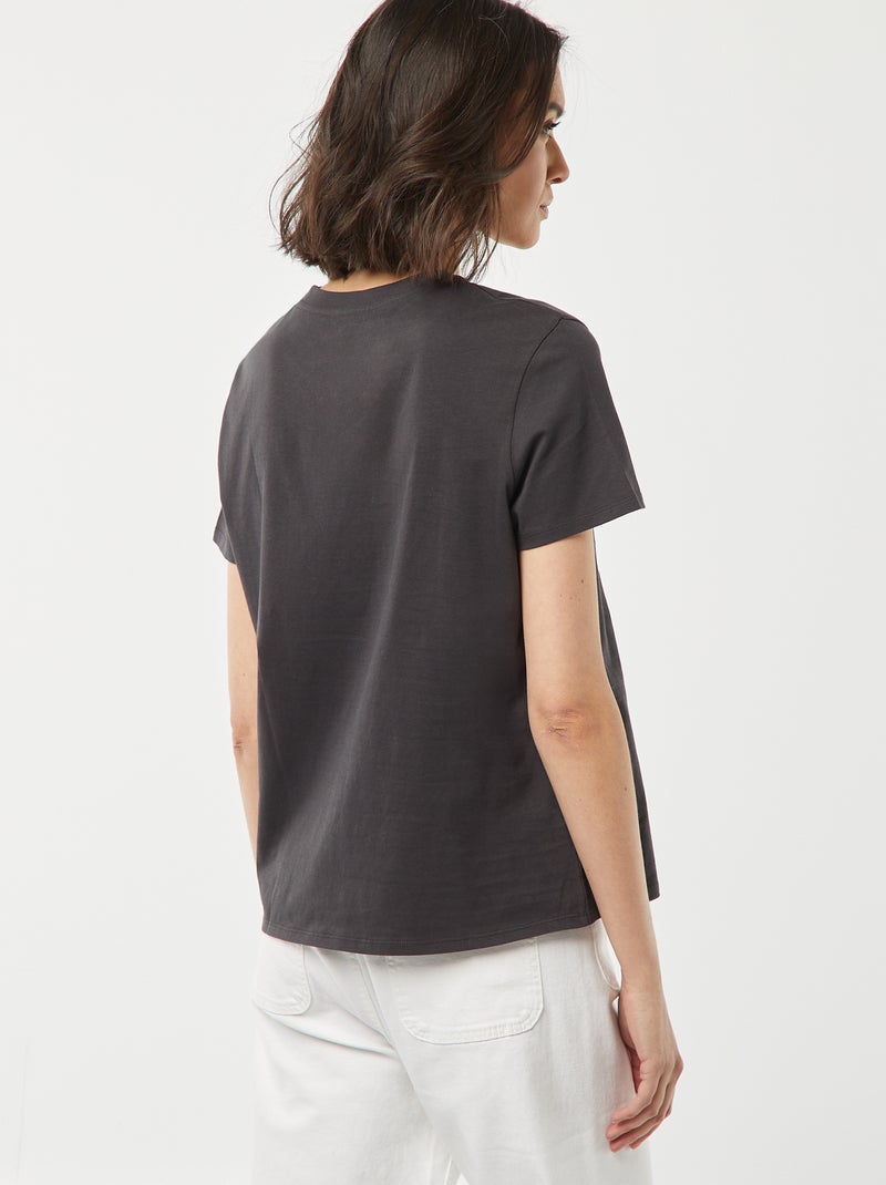 T-shirt imprimé manches courtes 'fête des mères' GRIS - Kiabi