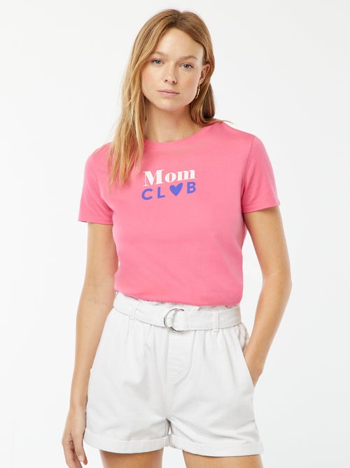 T-shirt imprimé manches courtes 'fête des mères' - Kiabi