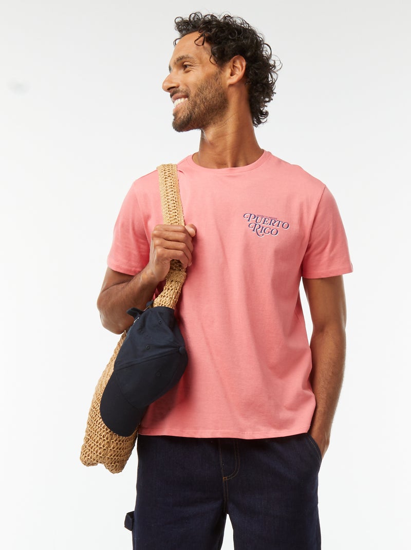 T-shirt imprimé manches courtes Rose - Kiabi