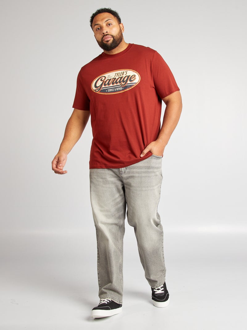 T-shirt imprimé manches courtes Rouge - Kiabi