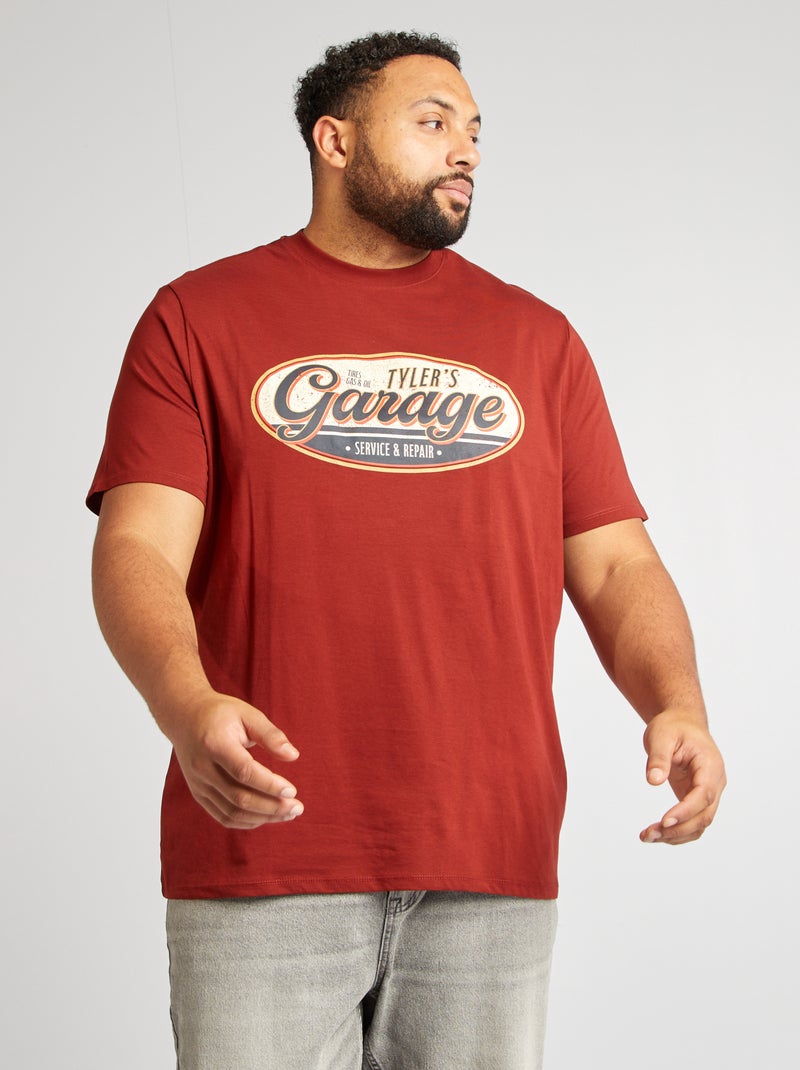 T-shirt imprimé manches courtes Rouge - Kiabi