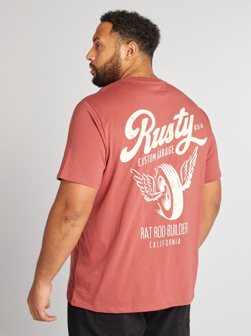 T-shirt imprimé manches courtes Rouge - Kiabi