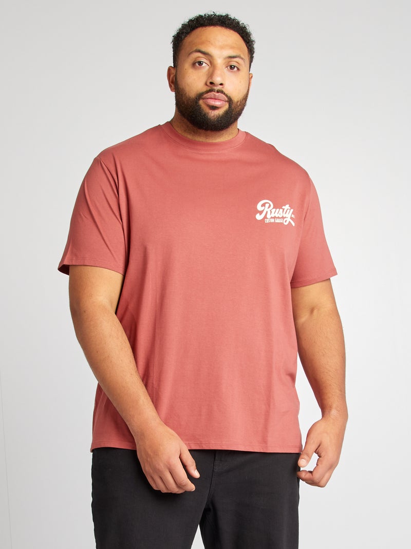 T-shirt imprimé manches courtes Rouge - Kiabi