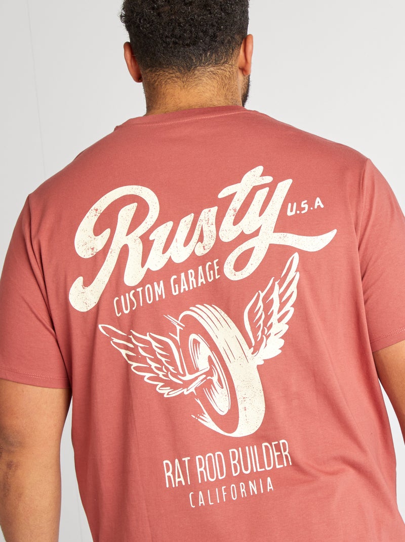 T-shirt imprimé manches courtes Rouge - Kiabi