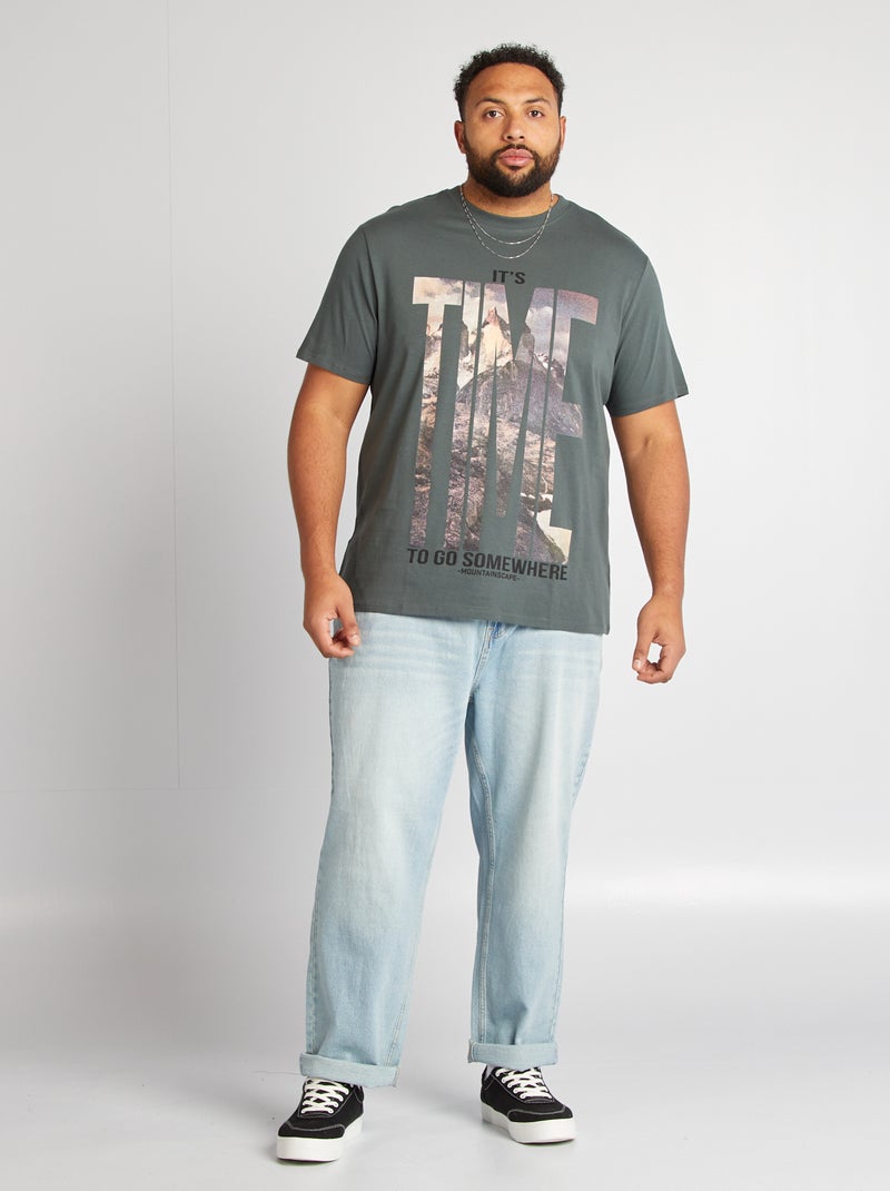 T-shirt imprimé manches courtes Vert - Kiabi