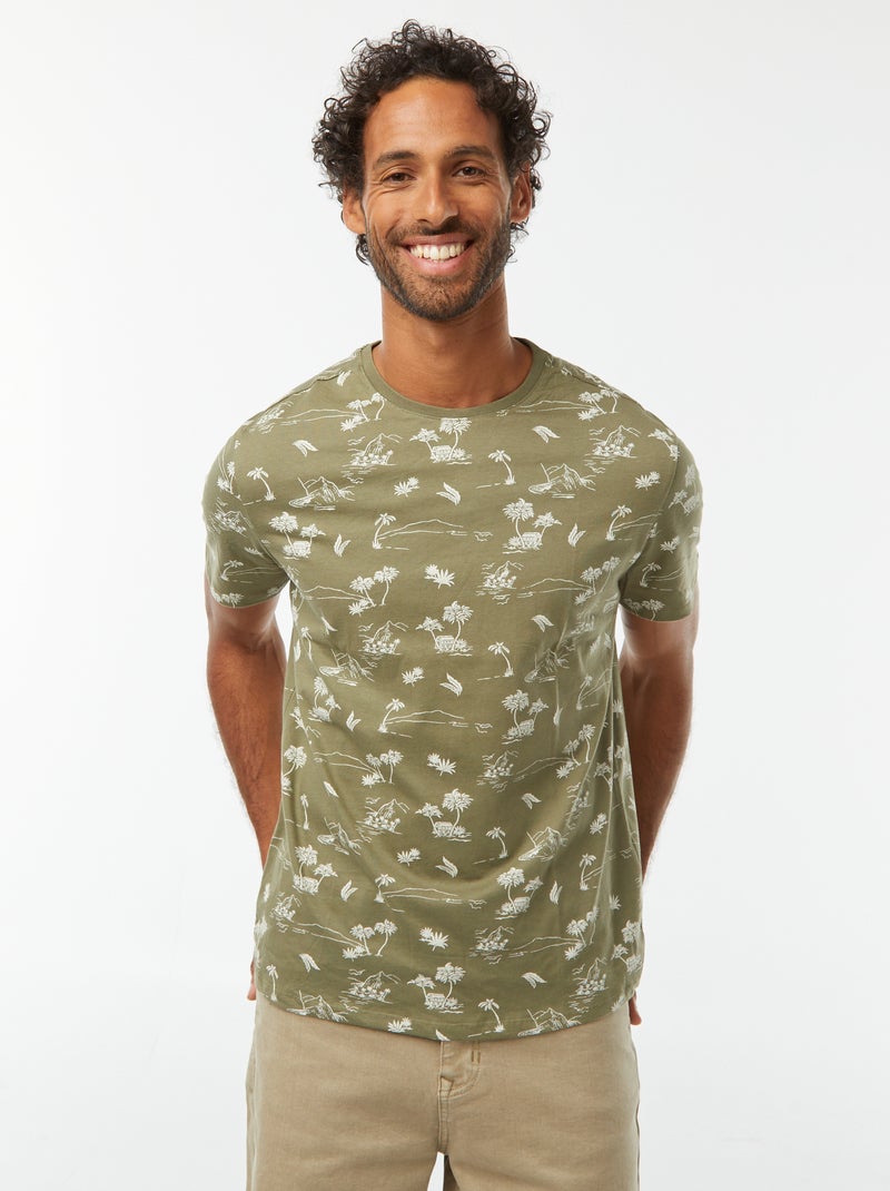 T-shirt imprimé manches courtes Vert - Kiabi