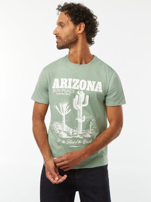 T-shirt imprimé manches courtes - Kiabi