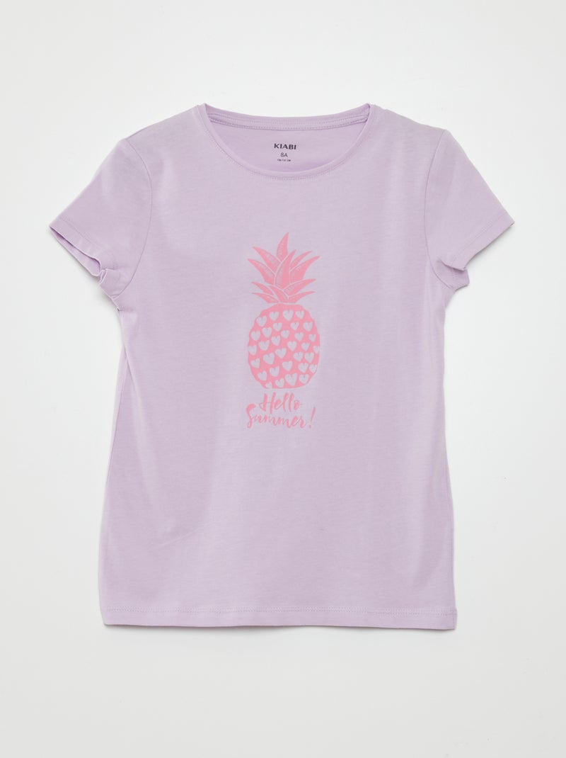 T-shirt imprimé manches courtes Violet - Kiabi
