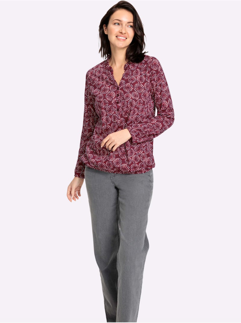 T-shirt imprimé manches et ourlet élastiqués - taille standard - witt Cerise - Kiabi