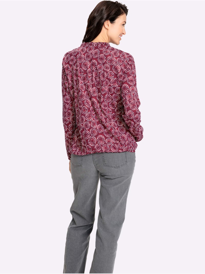 T-shirt imprimé manches et ourlet élastiqués - taille standard - witt Cerise - Kiabi