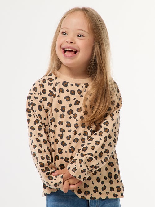 T-shirt imprimé manches longues - collection facile à enfiler - Kiabi