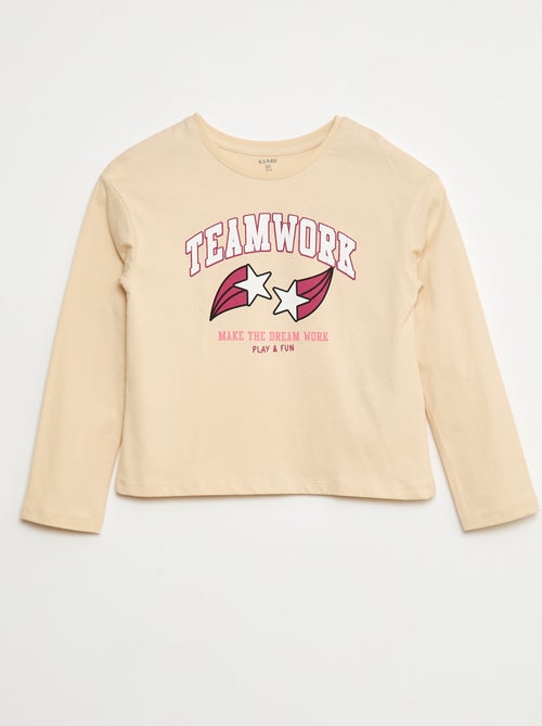 T-shirt imprimé manches longues - Kiabi