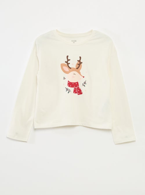 T-shirt imprimé manches longues - Kiabi