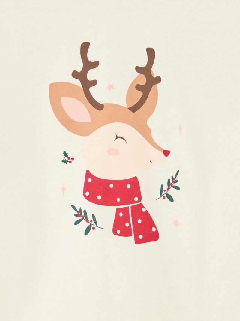 T-shirt imprimé manches longues Blanc - Kiabi