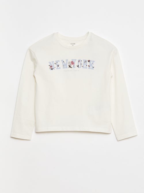 T-shirt imprimé manches longues - Kiabi
