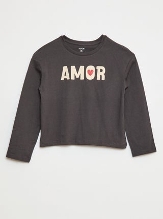 T-shirt imprimé manches longues
