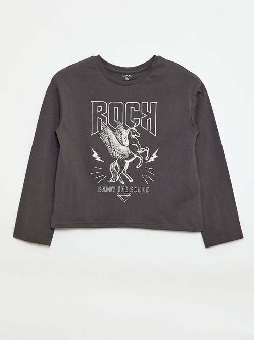 T-shirt imprimé manches longues - Kiabi