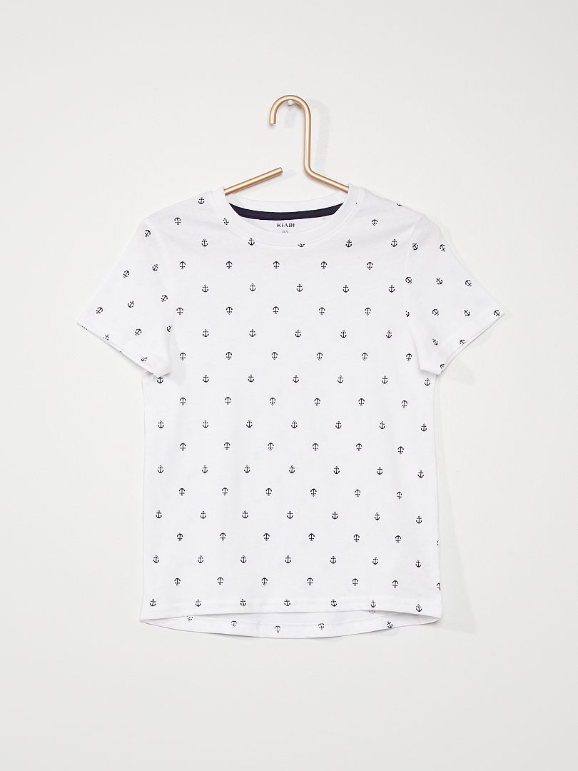 T-shirt imprimé 'marin' blanc - Kiabi
