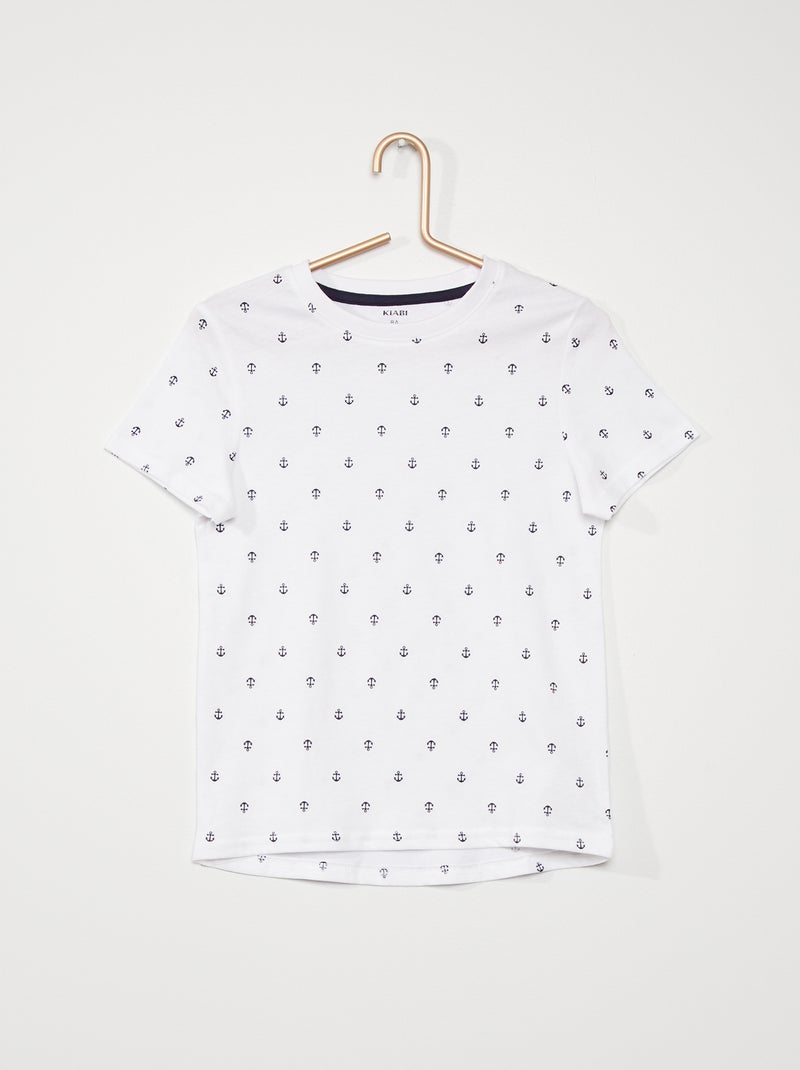 T-shirt imprimé 'marin' blanc - Kiabi