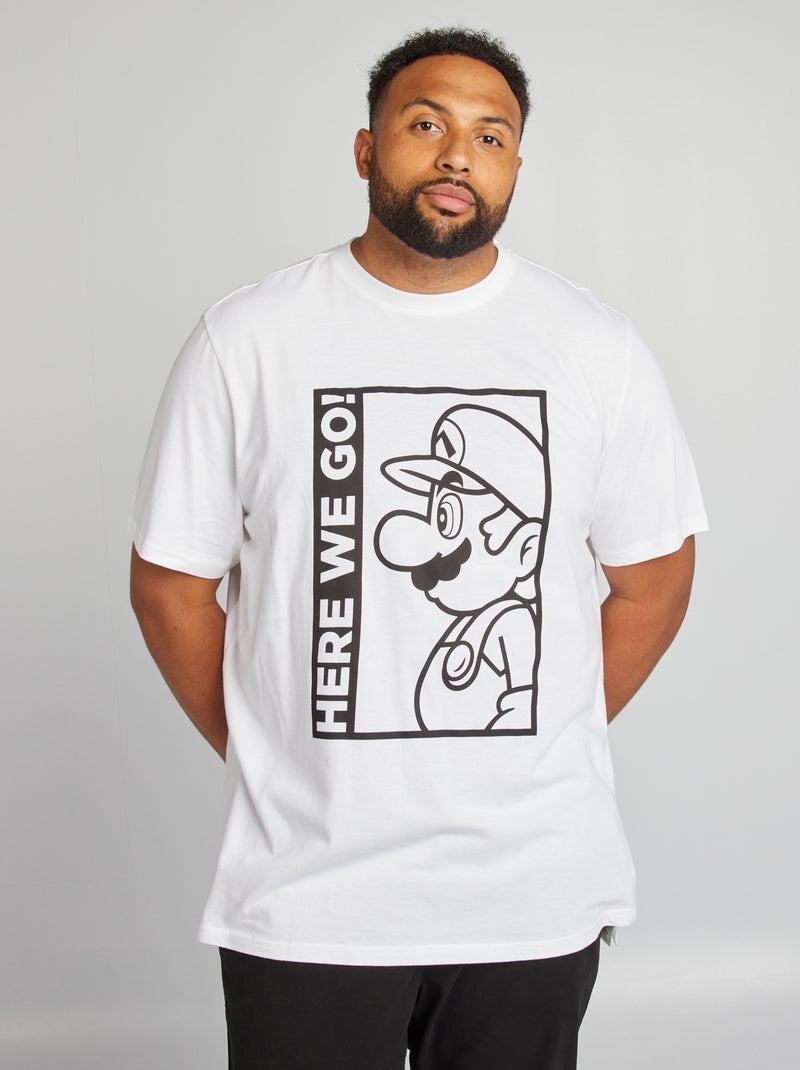 T-shirt imprimé 'Mario' blanc - Kiabi