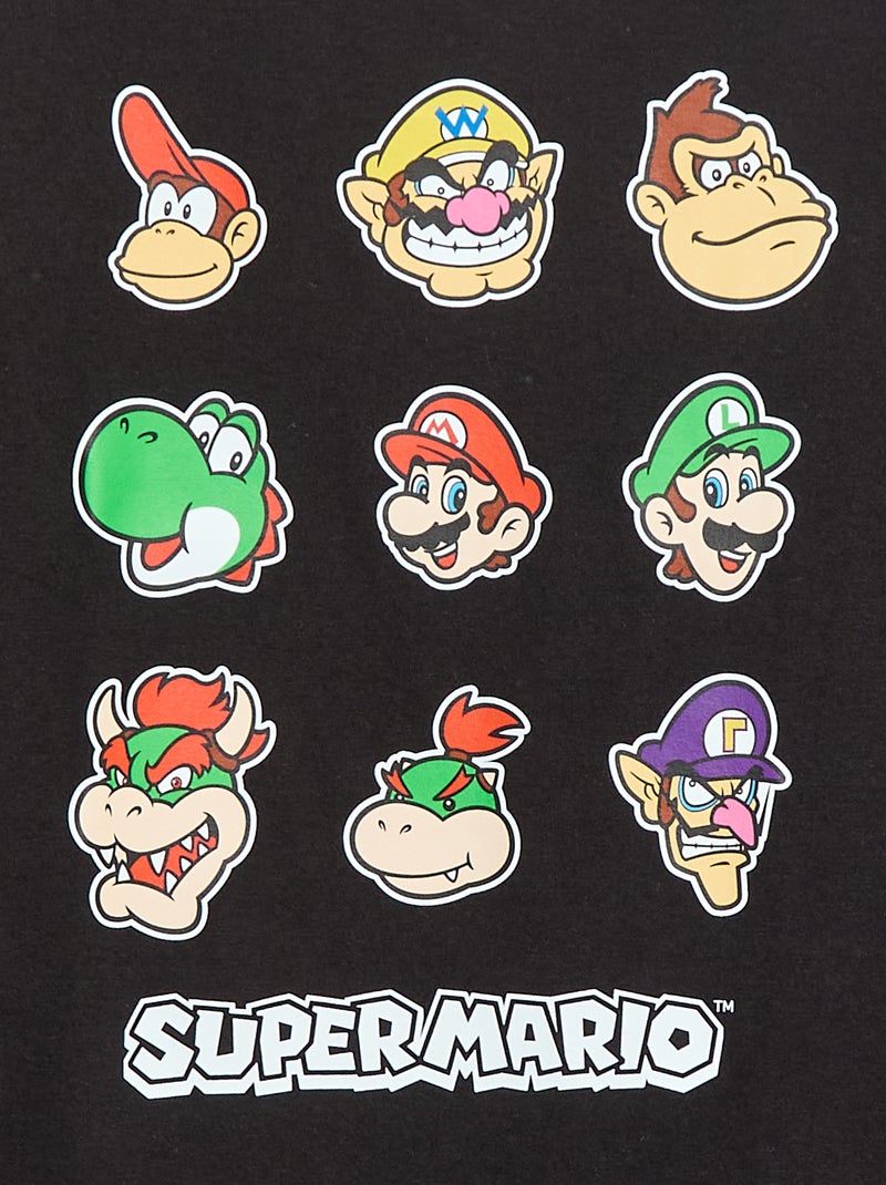 T-shirt imprimé 'Mario' Noir - Kiabi