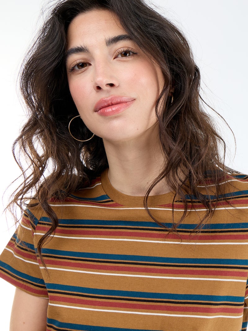 T-shirt imprimé Marron - Kiabi