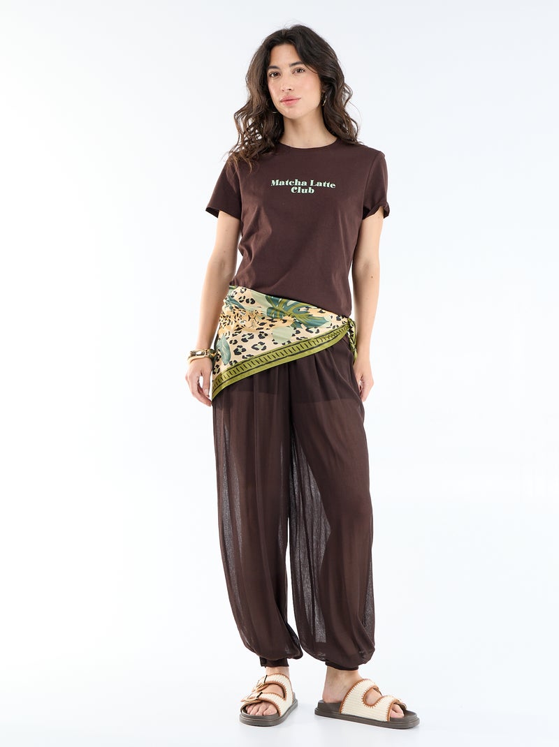 T-shirt imprimé Marron - Kiabi