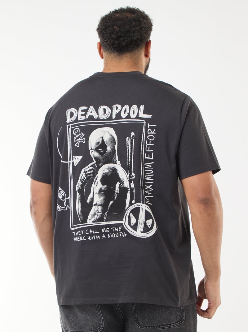 T-shirt imprimé 'Marvel' 'Deadpool' en coton uni Noir - Kiabi