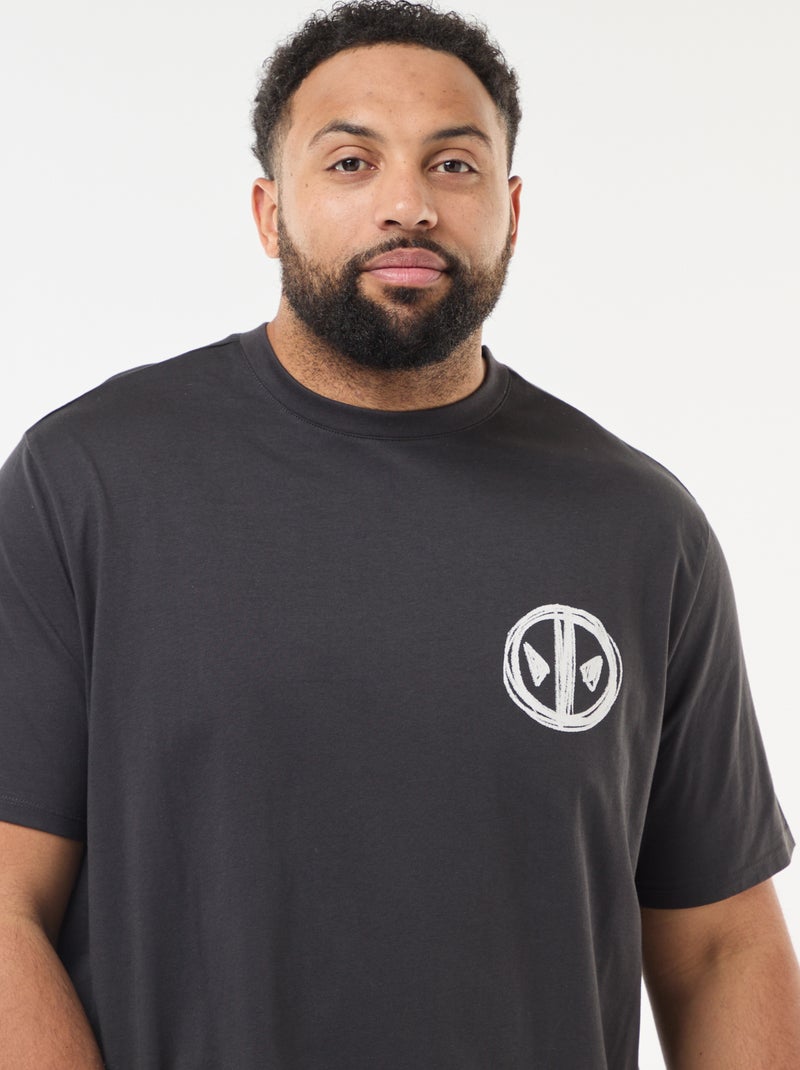 T-shirt imprimé 'Marvel' 'Deadpool' en coton uni Noir - Kiabi