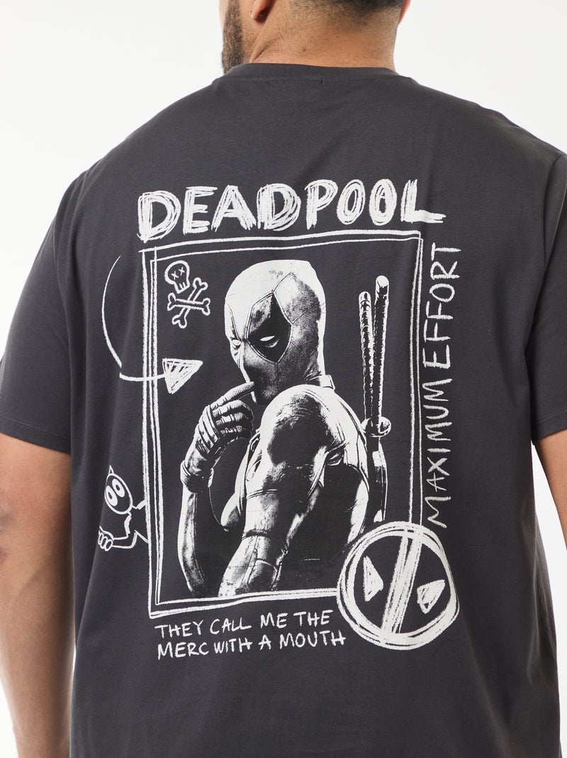 T-shirt imprimé 'Marvel' 'Deadpool' en coton uni Noir - Kiabi