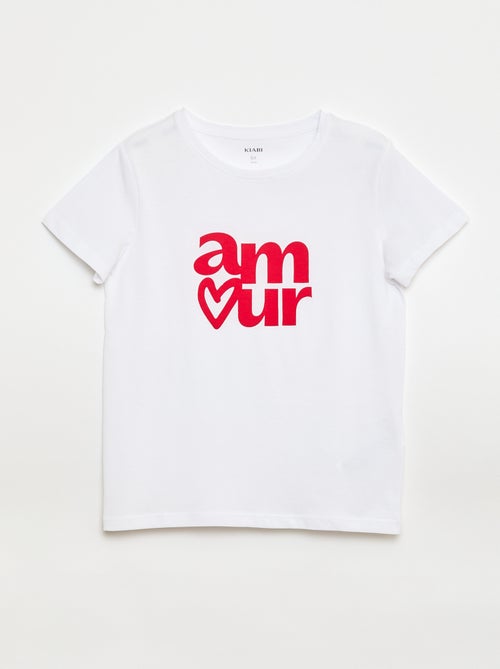 T-shirt imprimé message à manches courtes - Kiabi