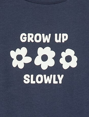 T-shirt imprimé message à manches courtes