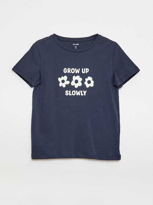 T-shirt imprimé message à manches courtes - Kiabi