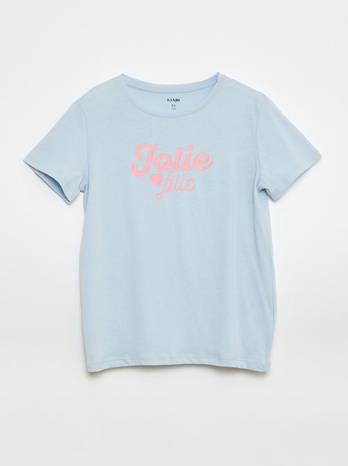T-shirt imprimé message à manches courtes - Kiabi