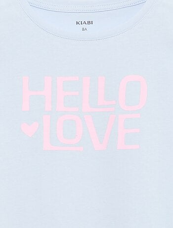 T-shirt imprimé message à manches courtes